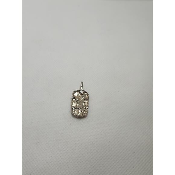 Nugget Charm Pendant .925 Sterling Silver. - Picture 2 of 5